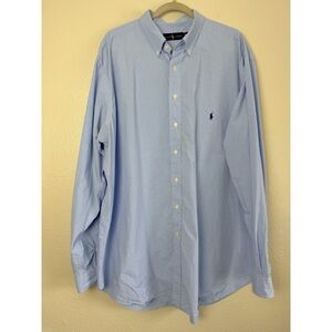 Ralph Lauren blue white gingham long sleeve button down 2XLT Tall
